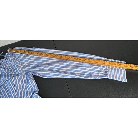 Tibi Garcon Striped Shirred Off Shoulder Top Womens 6 - Picture 11 of 13